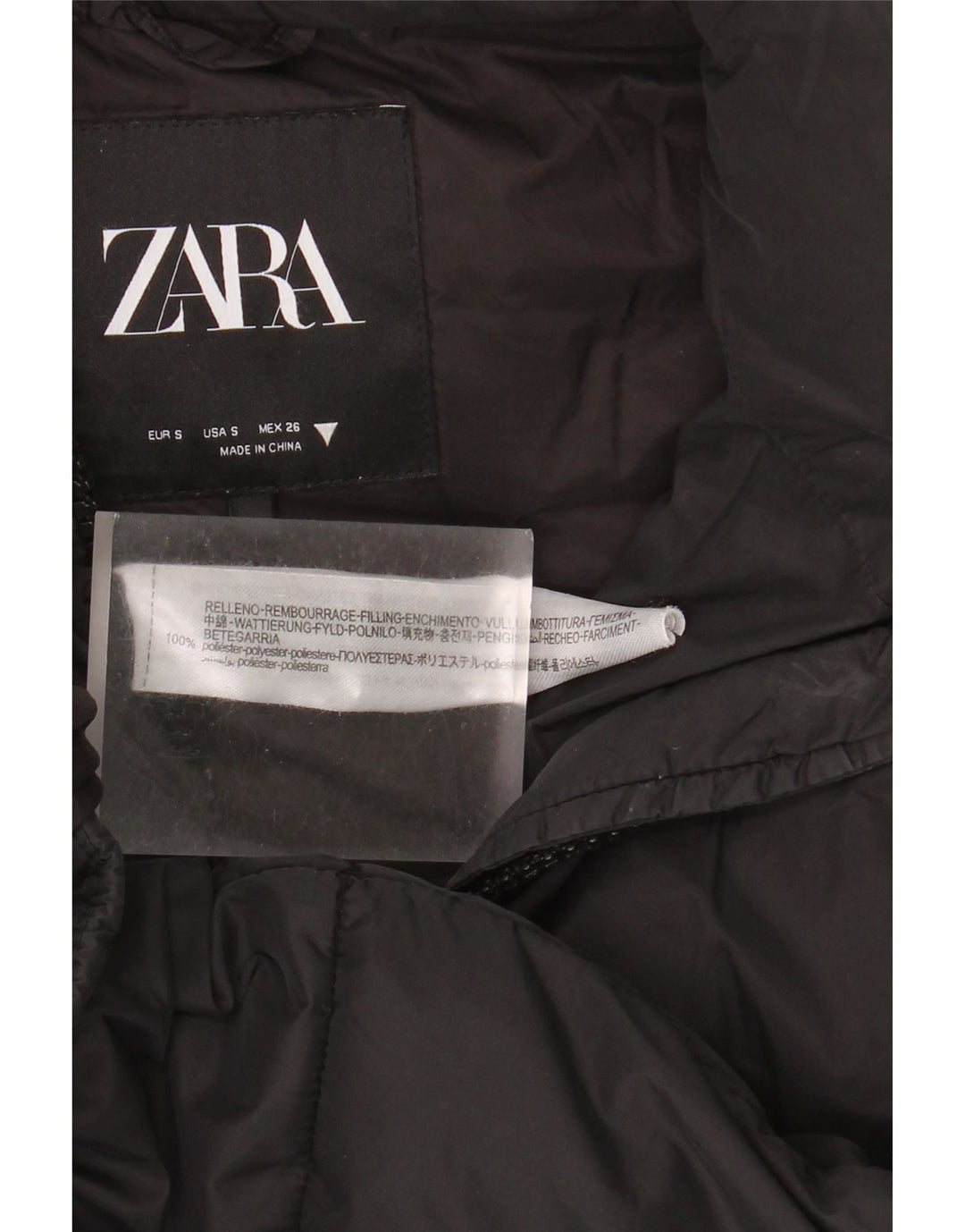 Gilet cu glugă supradimensionat pentru femei Zara UK 10 Poliester negru mic