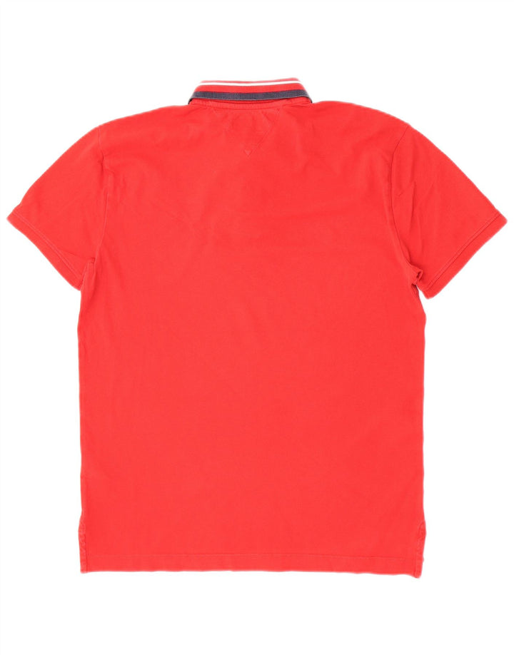 Tricou polo Tommy Hilfiger pentru bărbați, bumbac cu dungi roșii medii