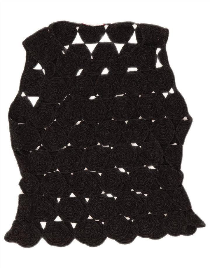Max & Co. Crop Top Crochet fără mâneci pentru femei UK 10 Small Black