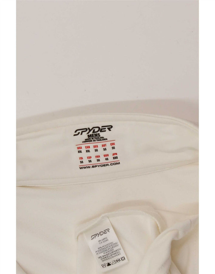 Spyder Mens Graphic Zip Deck Pullover Trening Top 2XL White Poliester