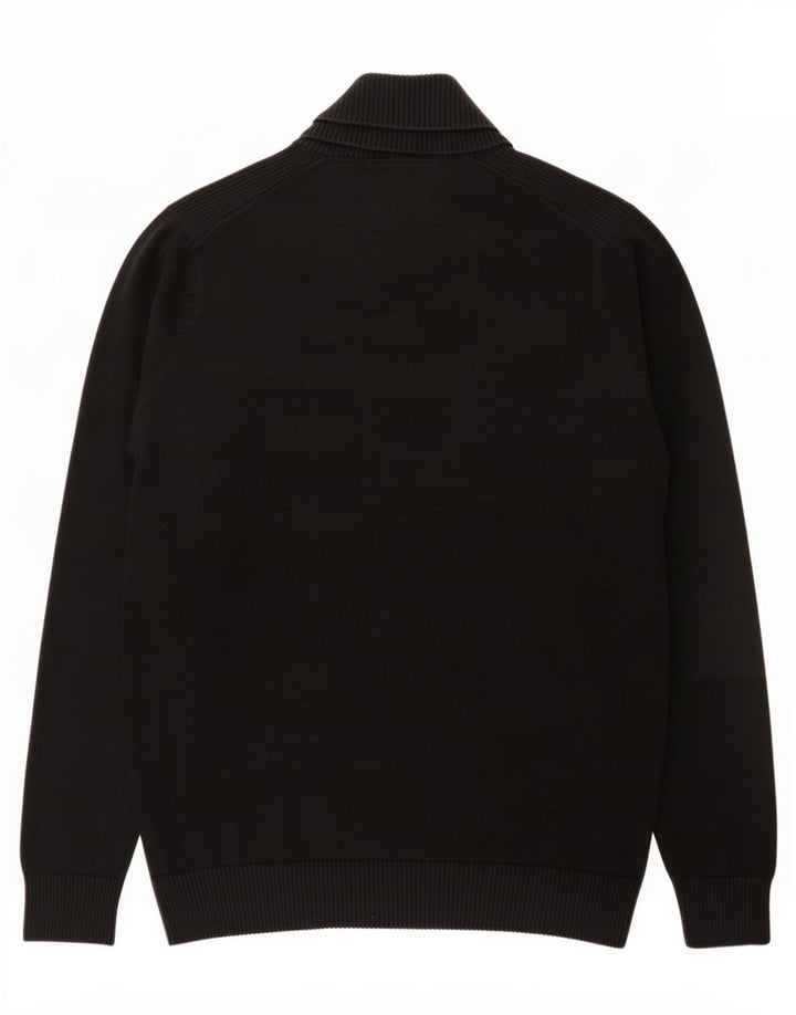 Jack & Jones Pulover pentru bărbați cu gât șal mic, negru