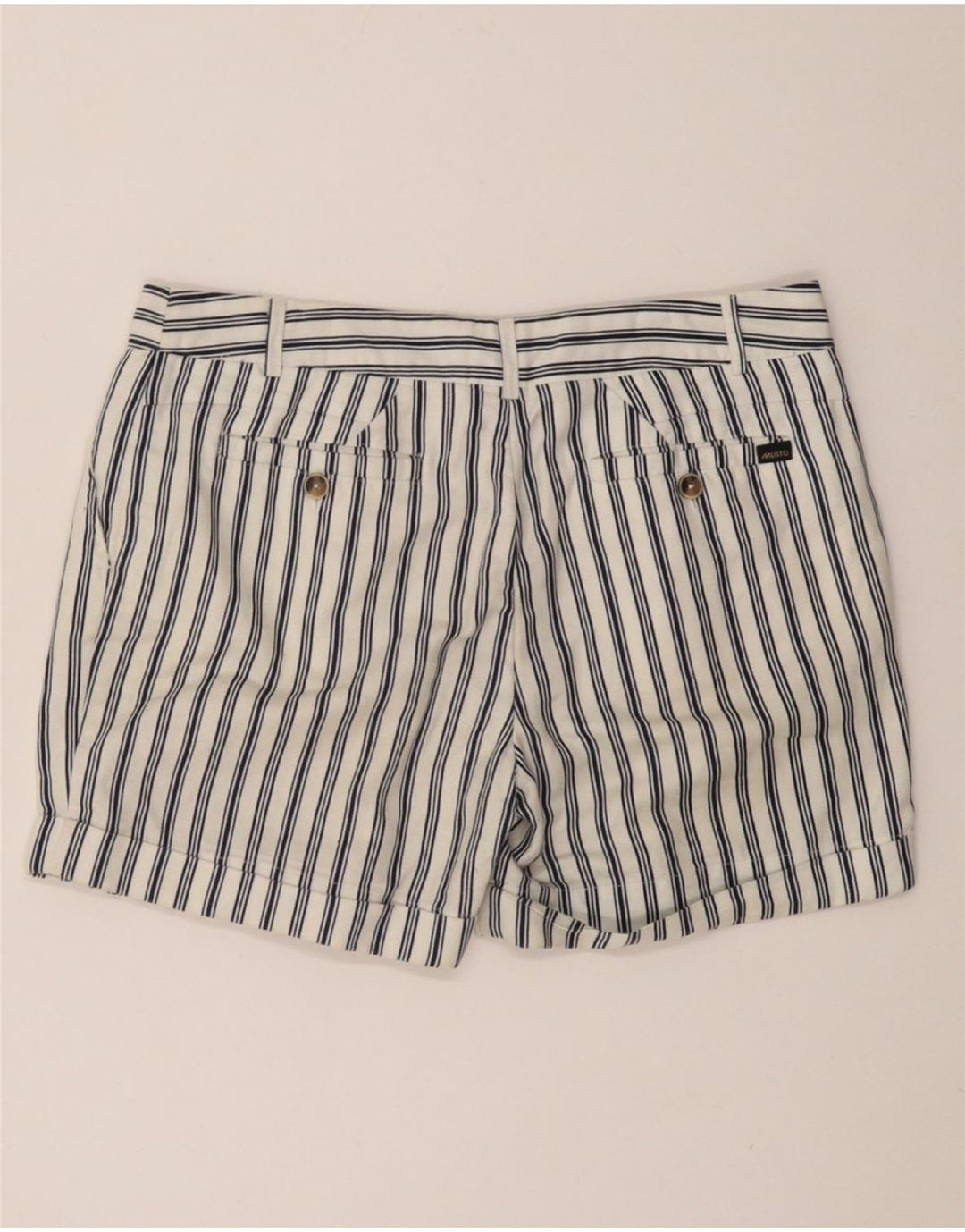 Pantaloni scurti chino pentru femei MUSTO UK 10 Small W27 Bumbac cu dungi albe