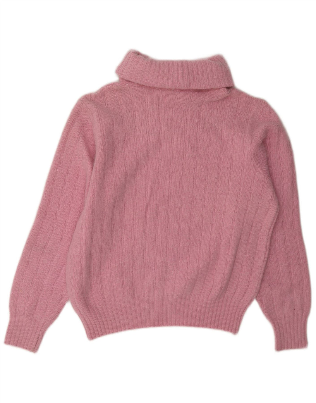 Pulover vintage pentru femei cu gât rulat, UK 14, roz mediu