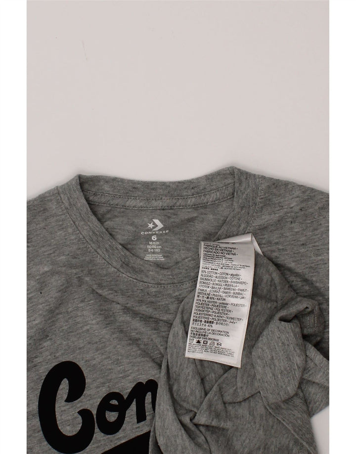 Tricou grafic Converse pentru băieți Top 5-6 ani bumbac gri mediu