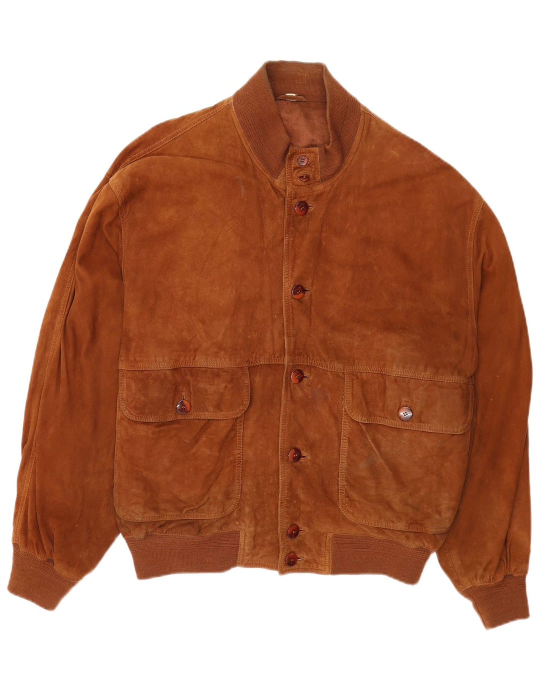 Bomber vintage pentru bărbați din piele intoarsa EU 50 mare maro din piele