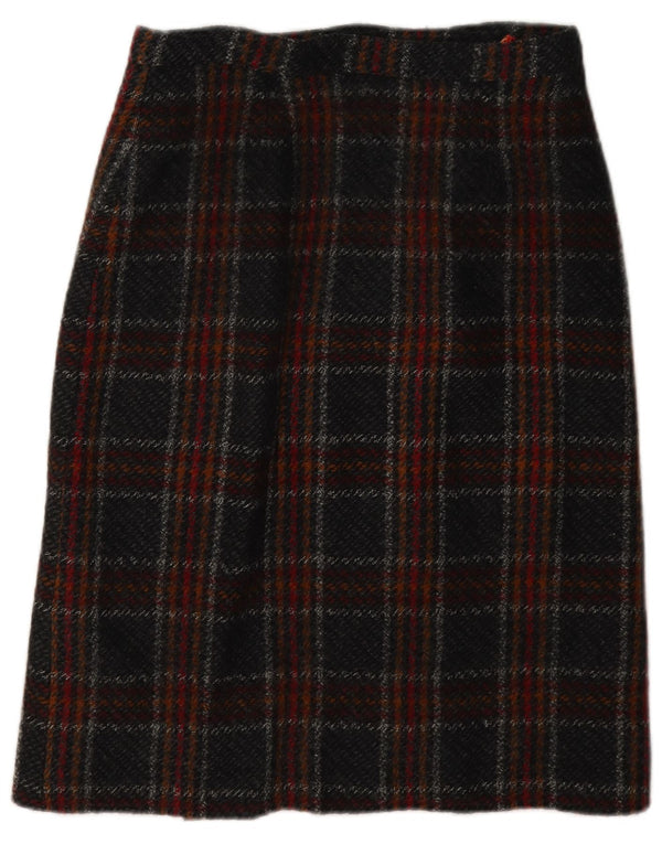 Fusta tricotată pentru femei Vintage W26 Small Black Check