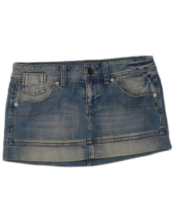 Fusta mini denim pentru femei Benetton IT 42 Medium W32 Bumbac albastru