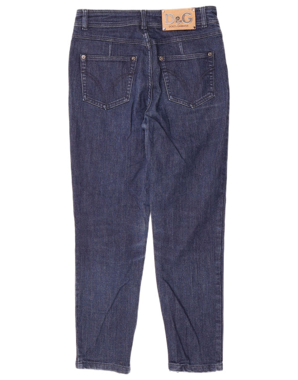 Blugi tăiați conici pentru femei Dolce & Gabbana IT 40 Small W28 L26 Albastru