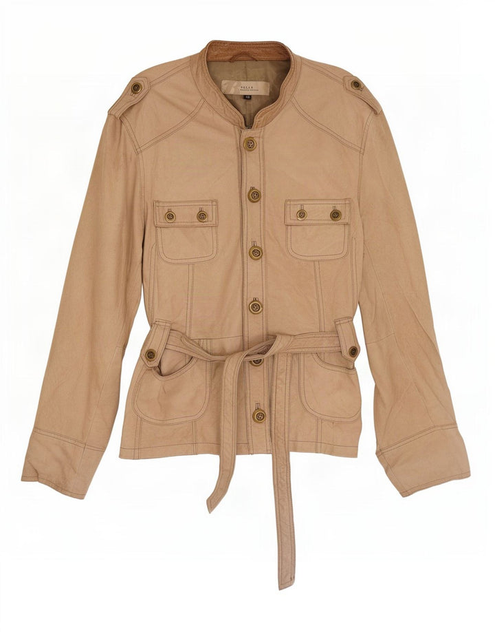 Jachetă militară din piele vintage pentru femei IT 48 XL bej