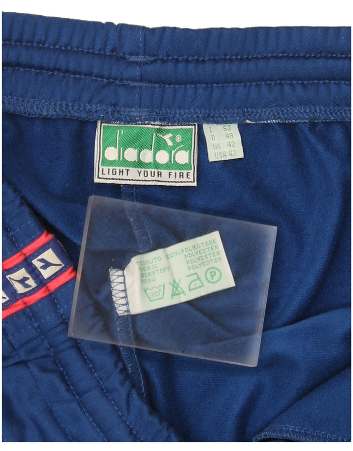 Pantaloni de trening grafic Diadora pentru bărbați UK 42 Poliester albastru mare