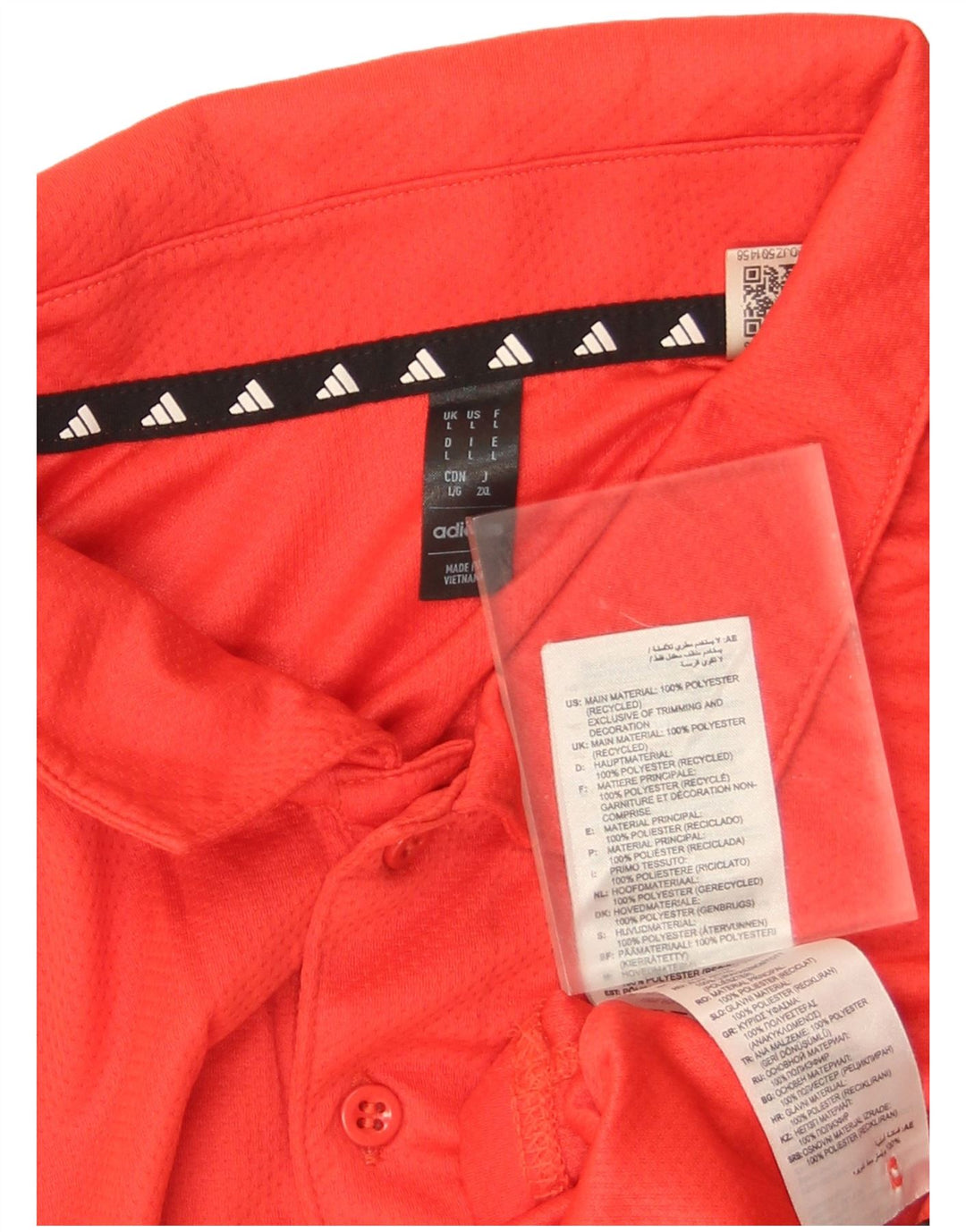 Tricou polo Adidas pentru bărbați, poliester roșu mare