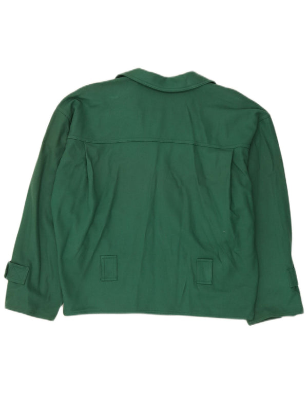 Jachetă vintage supradimensionată pentru femei, blazer dublu, UK 16, verde mare
