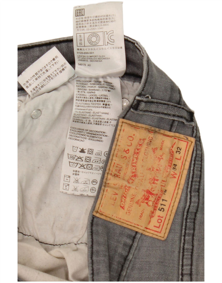 Blugi Levi's 511 Slim pentru bărbați W34 L28 bumbac gri