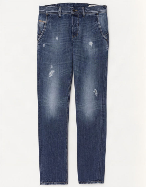 Blugi Diesel Kakee Distressed Carrot Slim W29 L32 Bumbac albastru pentru femei