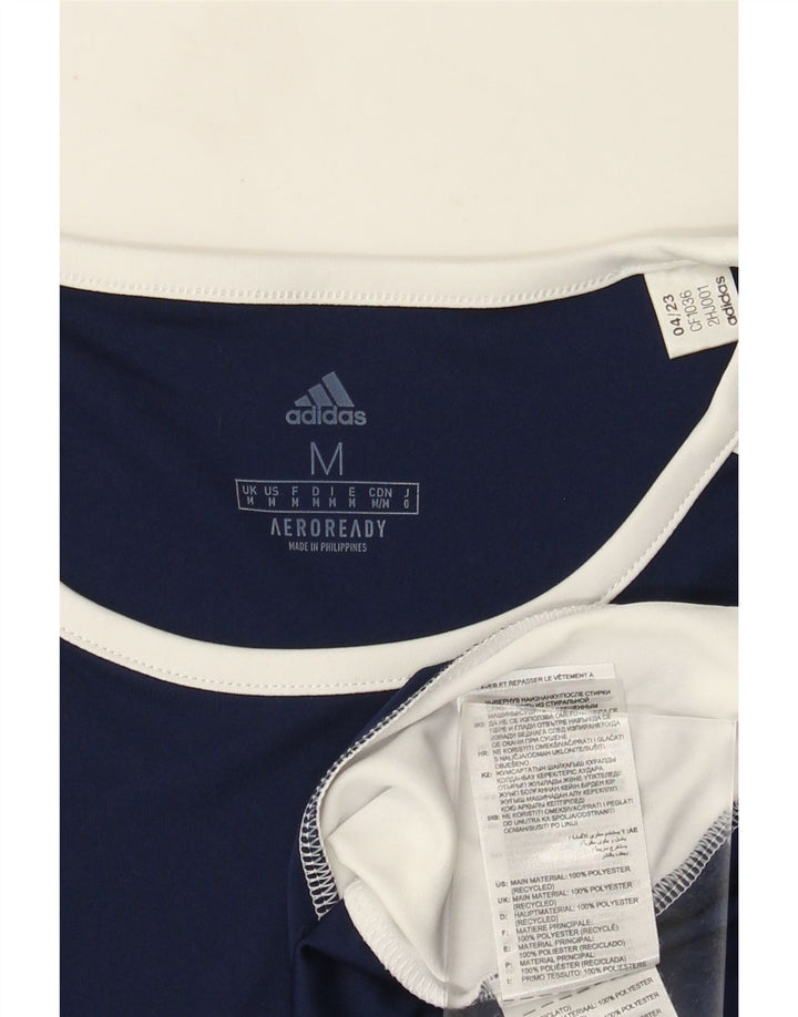 Tricou pentru bărbați Adidas Aeroready Top Mediu Bleumarin Poliester Colorblock