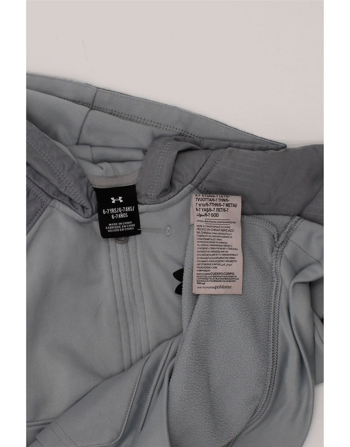 Pulover cu glugă Under Armour pentru băieți 6-7 ani, gri, poliester color bloc