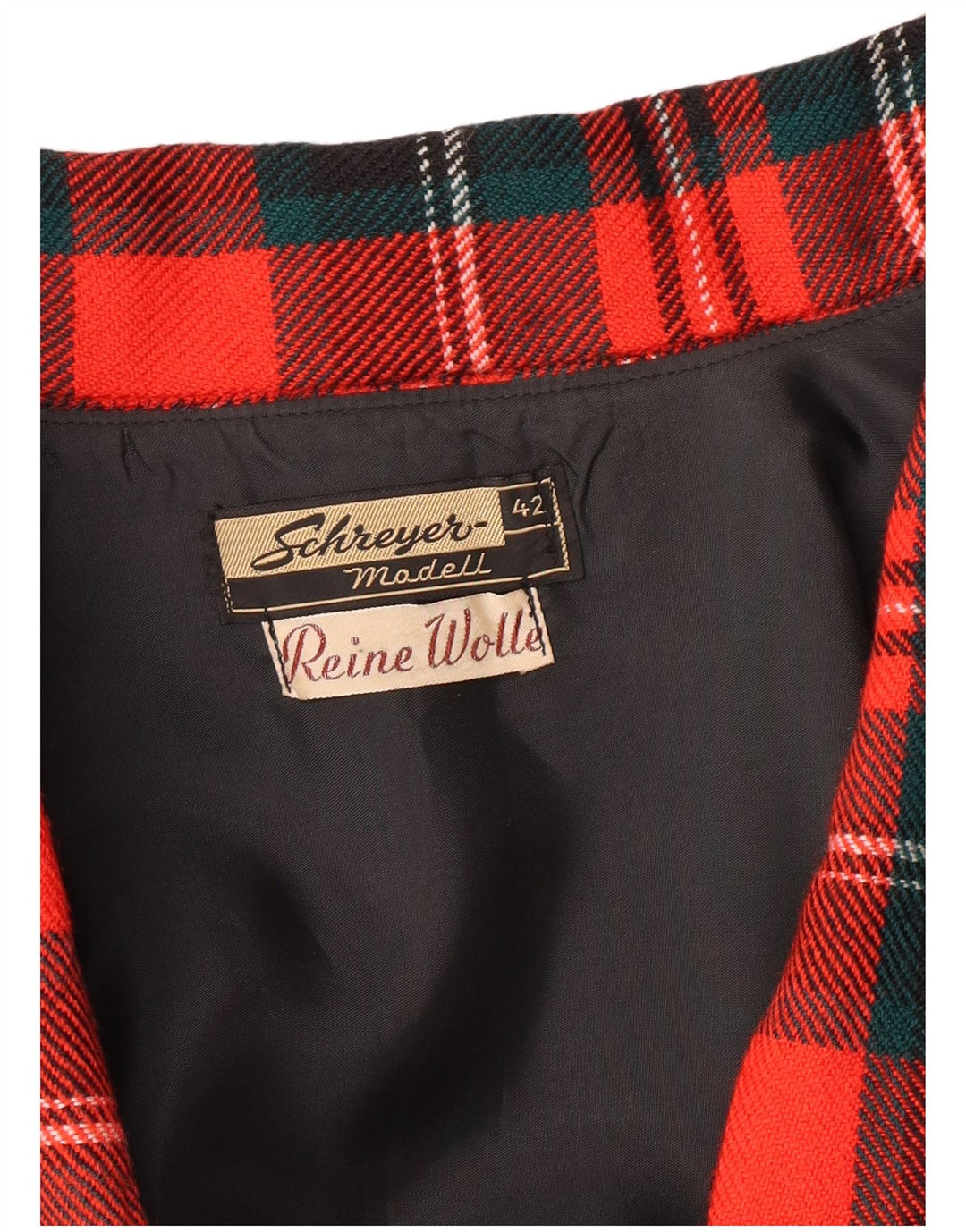 Set fuste 2 piese pentru femei VINTAGE EU 42 L28 L23 Lână roșie cu carouri