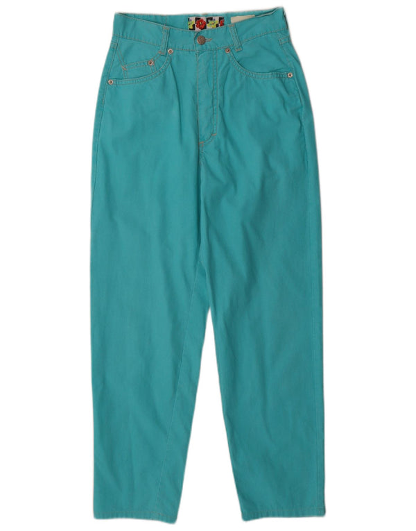 Pantaloni casual conici pentru femei vintage IT 42 Medium W24 L25 Turcoaz