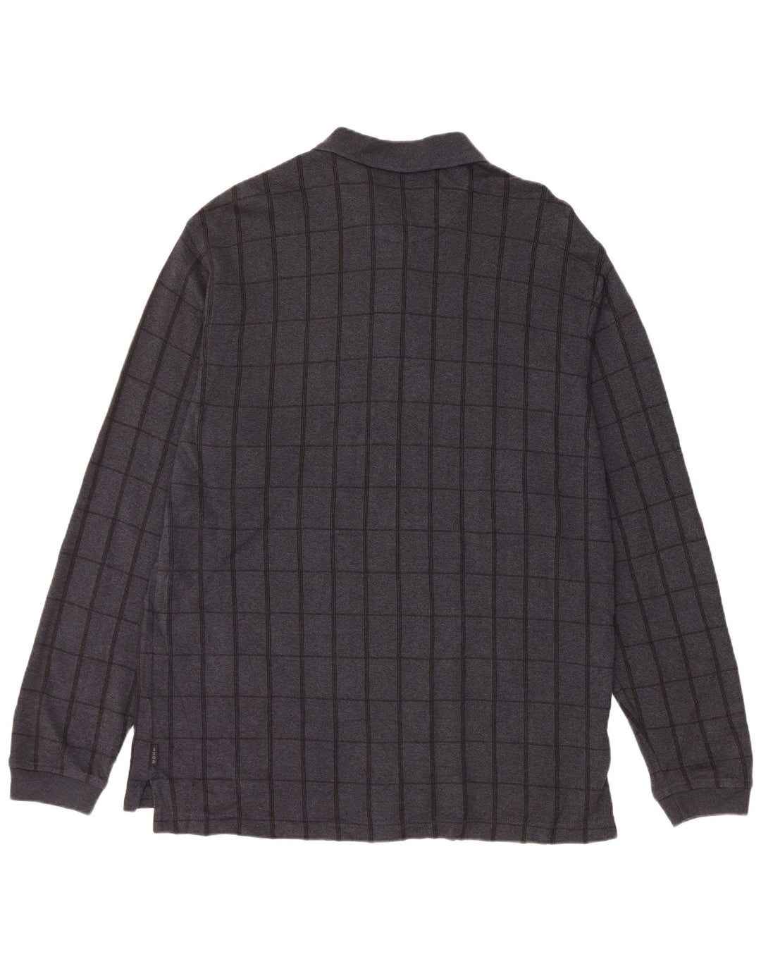 Tricou polo cu mânecă lungă pentru bărbați IZOD, bumbac cu carouri, gri mare