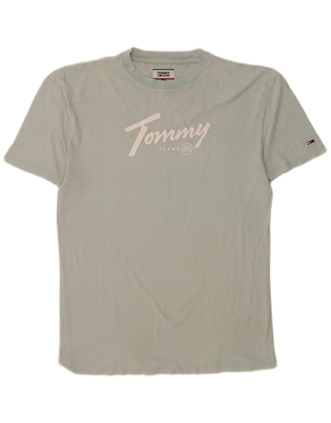 TOMMY HILFIGER Mens Graphic T-Shirt Top Small Turquoise