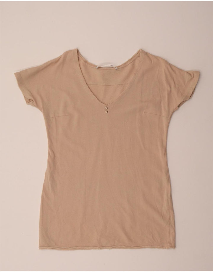 Bluză Femei Elisabetta Franchi Top IT 42 Medium Bej Bumbac