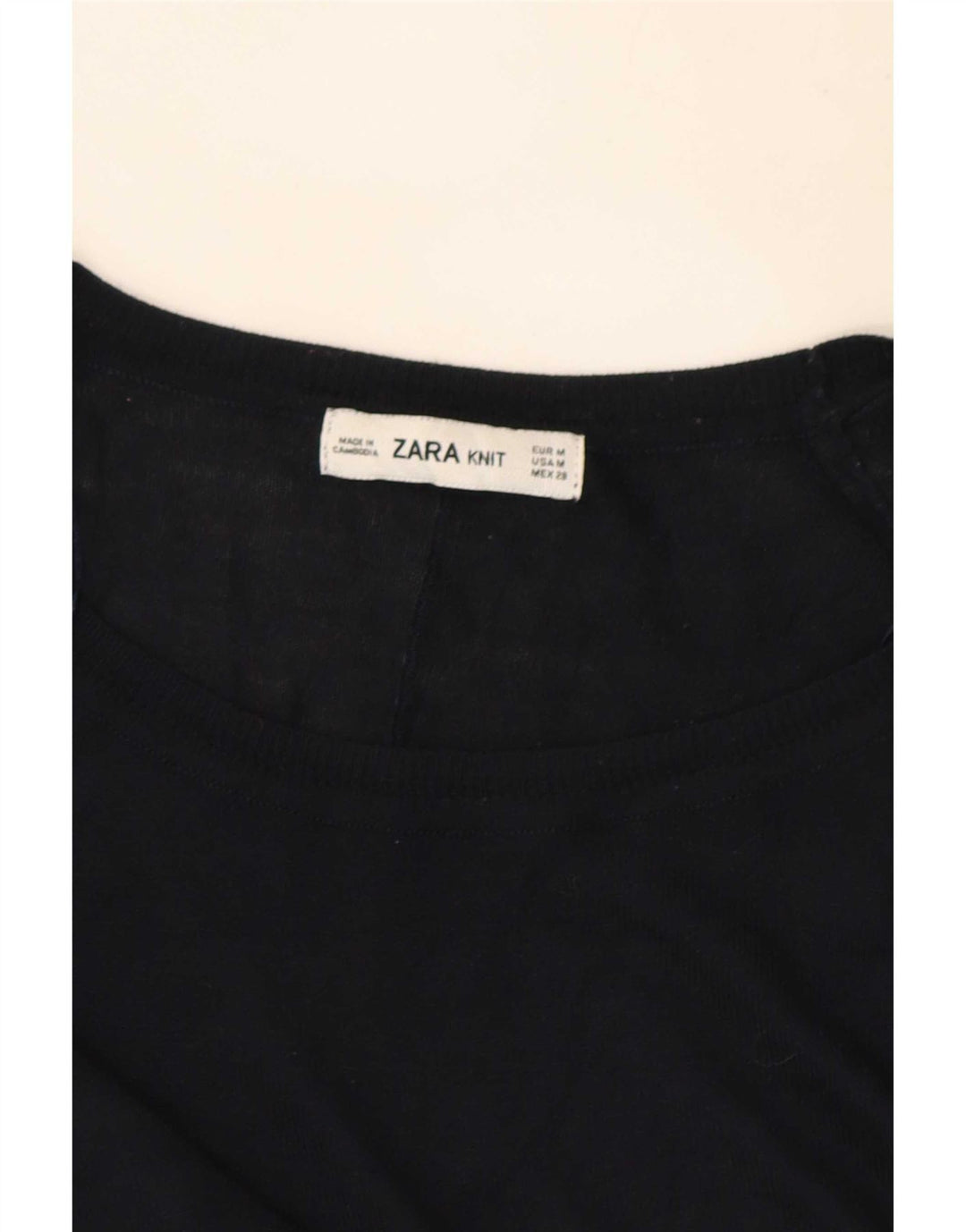 Pulover pentru femei Zara cu gât de barcă UK 14 Medium Bleumarin
