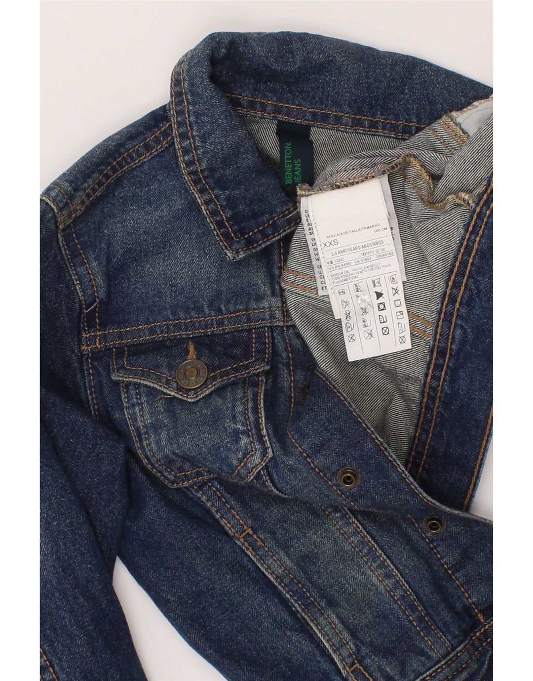 Jachetă Benetton Băieți Denim 3-4 Ani 2XS Bumbac Albastru