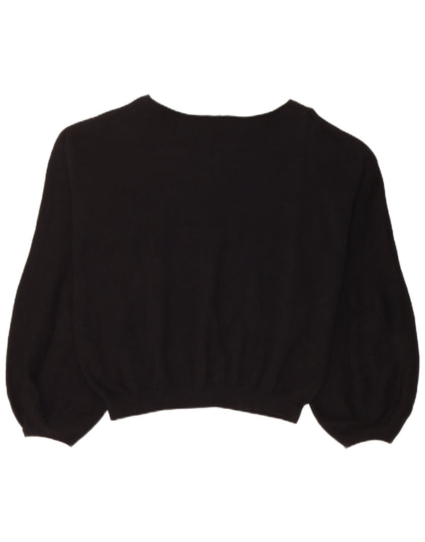 Pulover pentru damă Armani Crop Graphic Pulover UK 18 XL Bumbac negru
