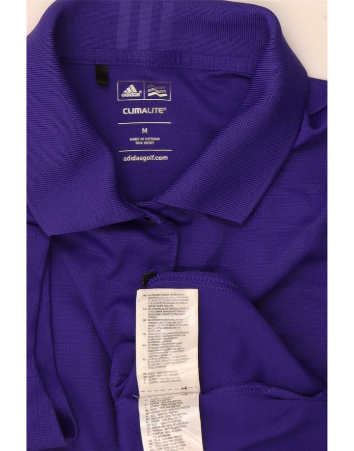 Tricou polo Adidas Climalite pentru femei UK 12 Poliester violet mediu