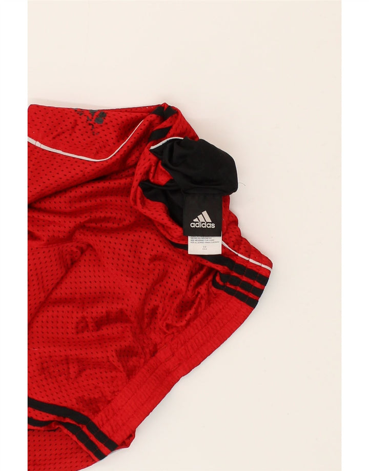 ADIDAS Boys Sport Shorts 7-8 Years Small Red Polyester Vintage Adidas and Second-Hand Adidas from Messina Hembry 