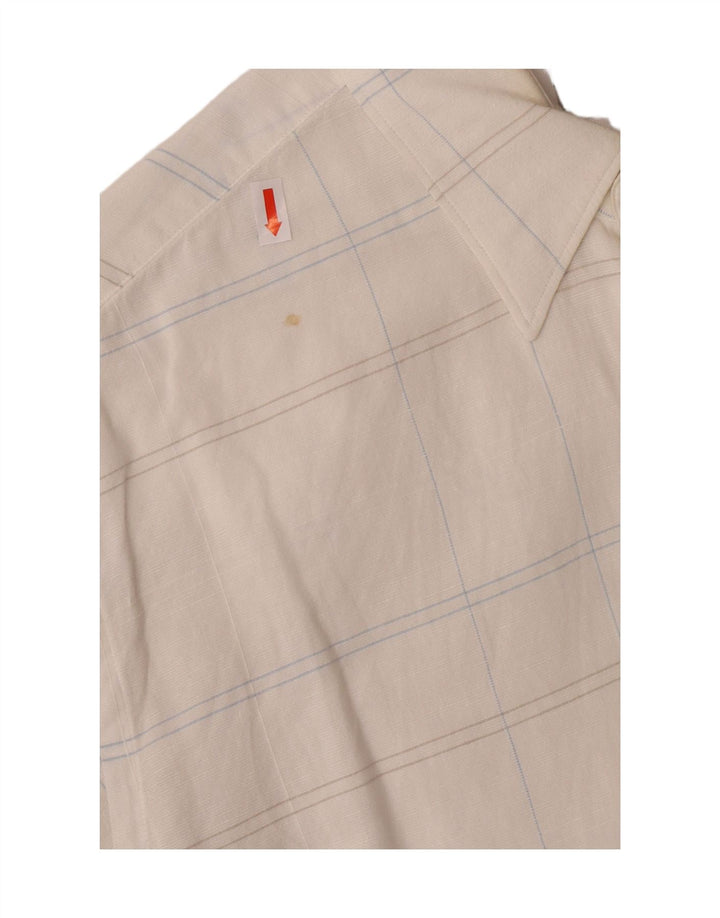 Cămașă pentru bărbați Trussardi în carouri, bumbac caros alb mediu