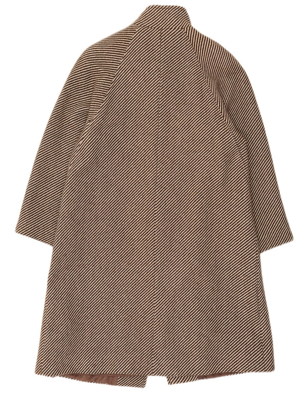 Pardesiu vintage pentru femei UK 14 Maro Mediu Pinstripe