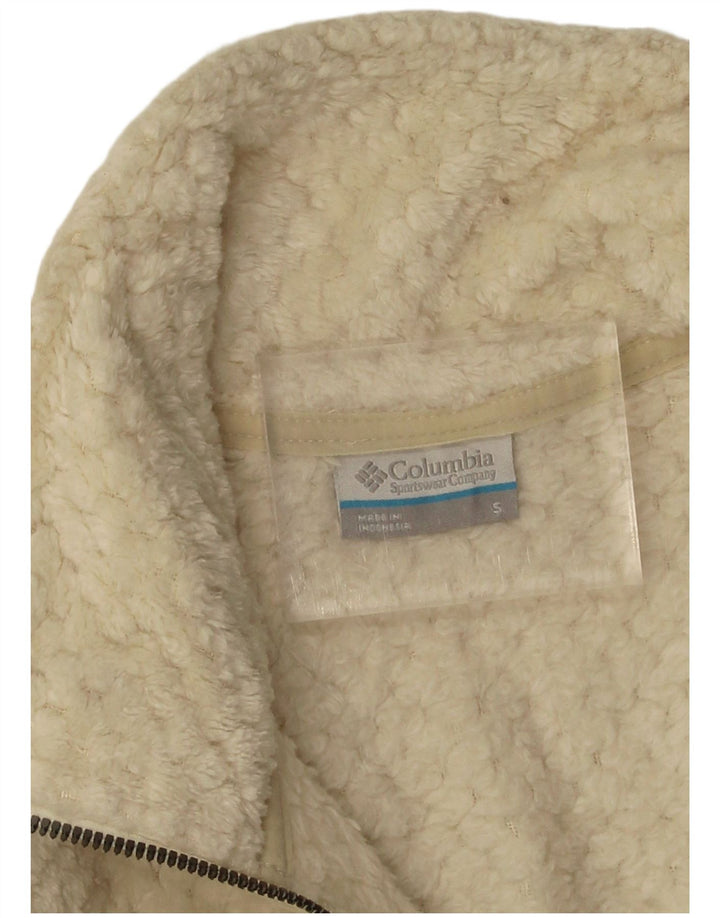 Jachetă fleece Columbia pentru femei UK 10, poliester alb închis