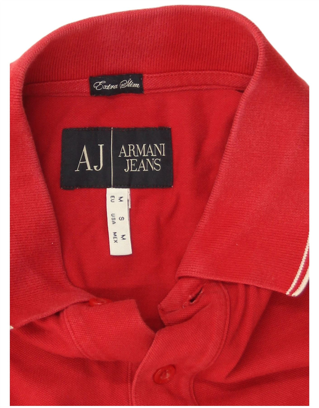 Tricou polo strâns pentru femei Armani Jeans UK 14 Medium Red