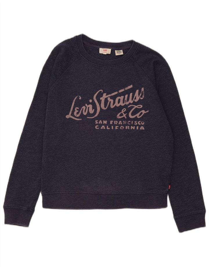 Pulover oversized Crop Levi's pentru femei UK 10 Small Bleumarin
