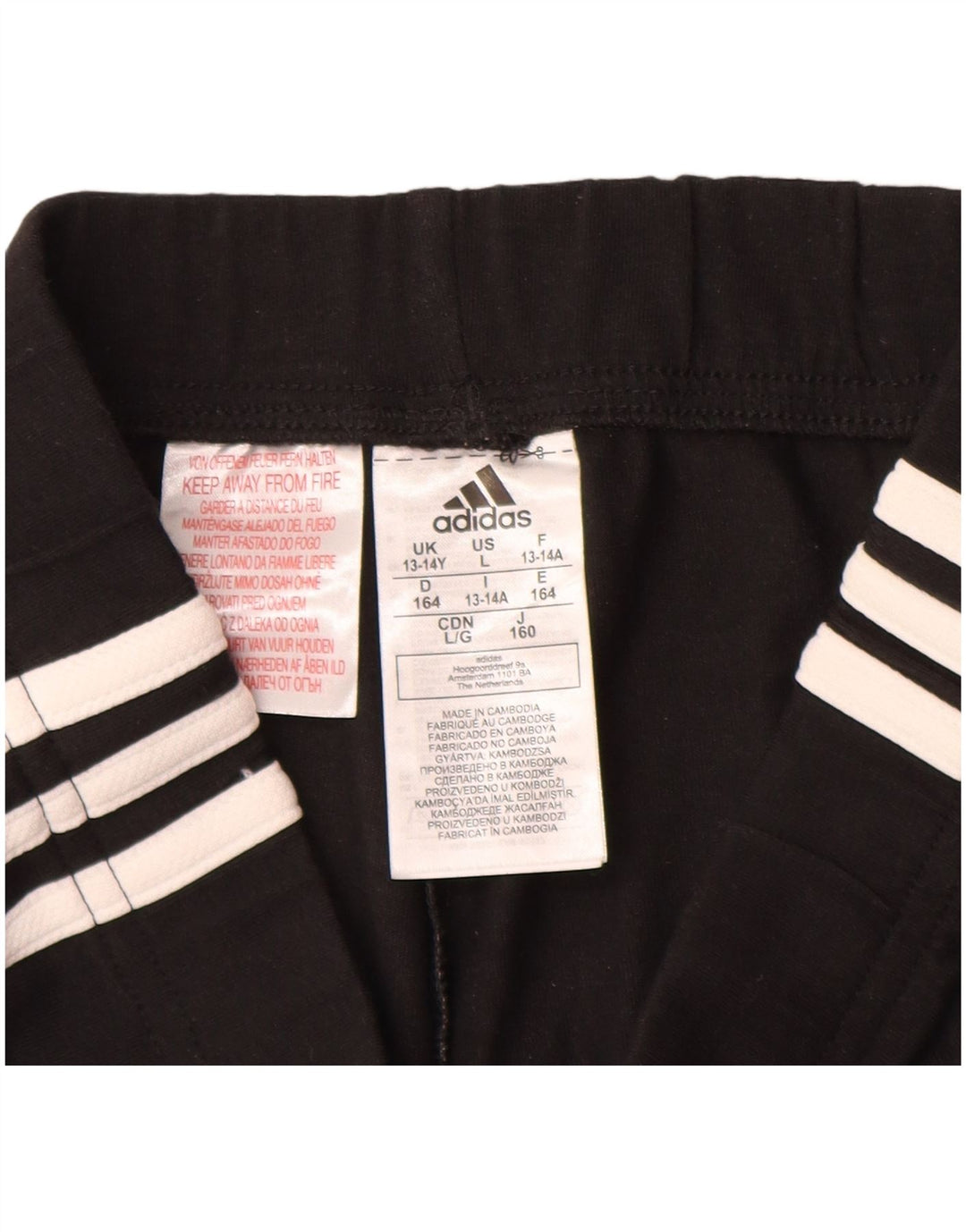 Pantaloni de trening ADIDAS fete 13-14 ani bumbac negru