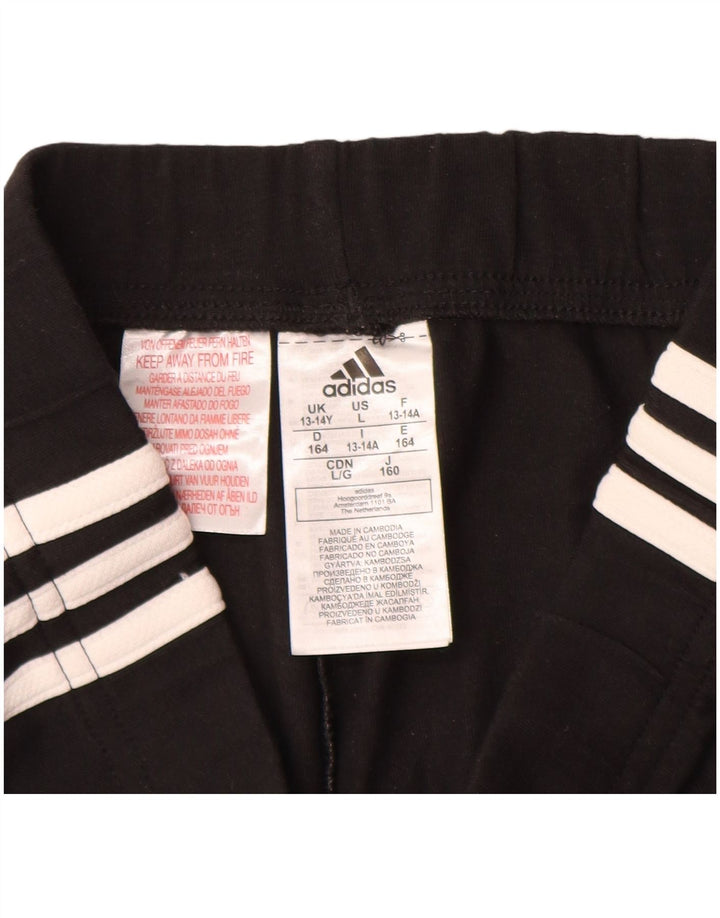 Pantaloni de trening ADIDAS fete 13-14 ani bumbac negru