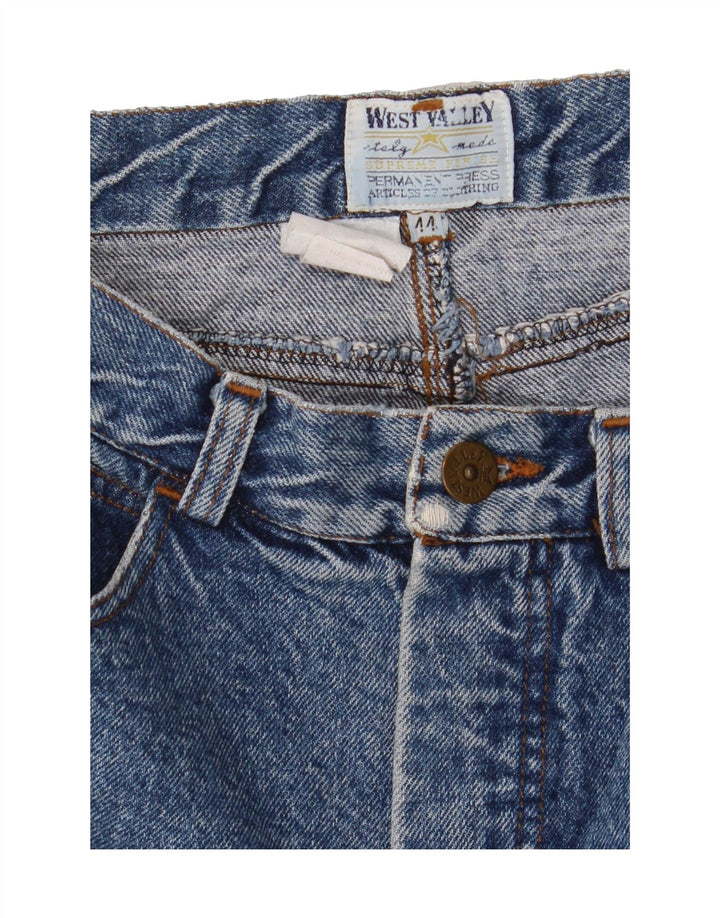 WEST VALLEY Womens Denim Skirt IT 44 Medium W28 Blue Cotton Vintage West Valley and Second-Hand West Valley from Messina Hembry 
