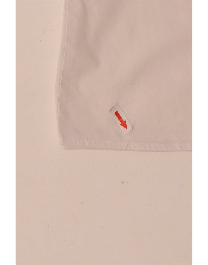 Marks & Spencer Womens 3/4 Sleeve Shirt UK 12 Medium White Polyester