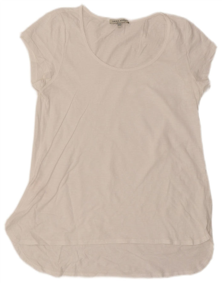 Top cu tunică pentru femei Laura Ashley UK 14, mare, alb, bumbac