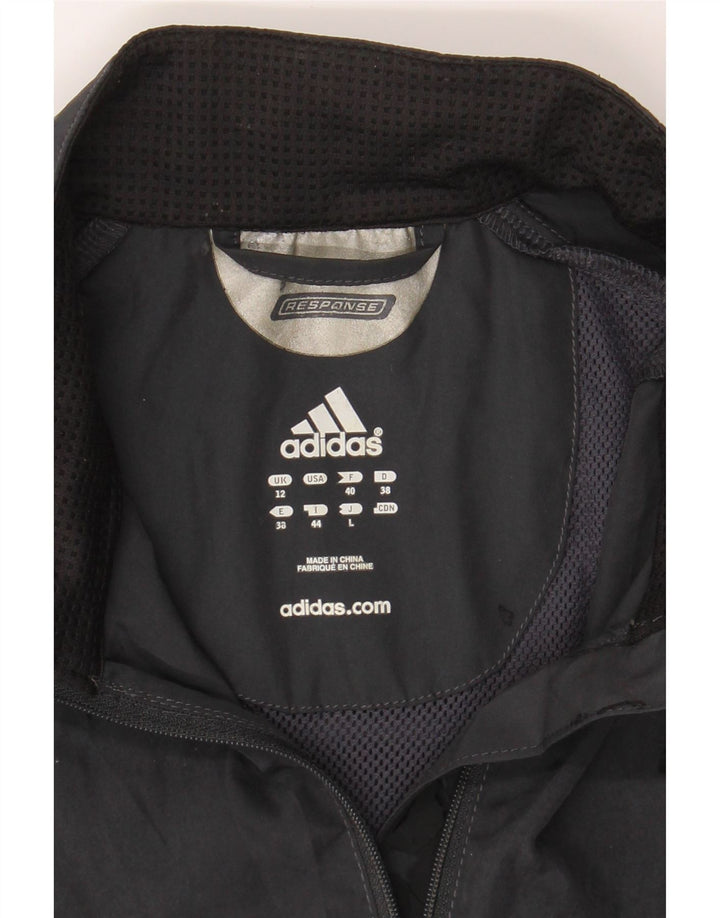 ADIDAS Womens Tracksuit Top Jacket UK 12 Medium  Grey Polyester Vintage Adidas and Second-Hand Adidas from Messina Hembry 