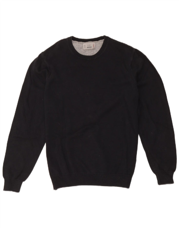 Pulover pentru bărbați Marks & Spencer, cu formă obișnuită, cu gât crew, mediu negru