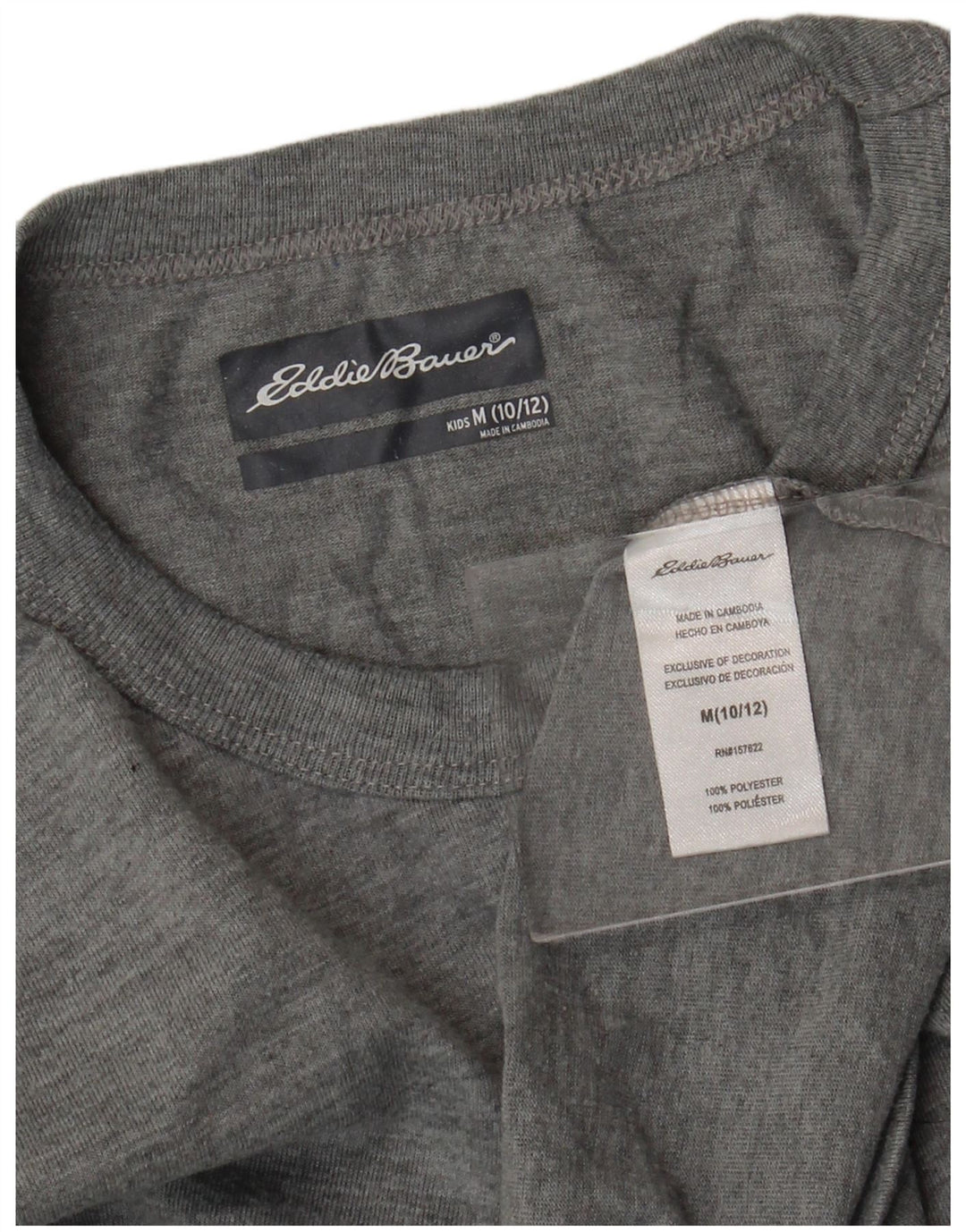 Tricou pentru băieți Eddie Bauer Top 10-11 ani Poliester gri mediu