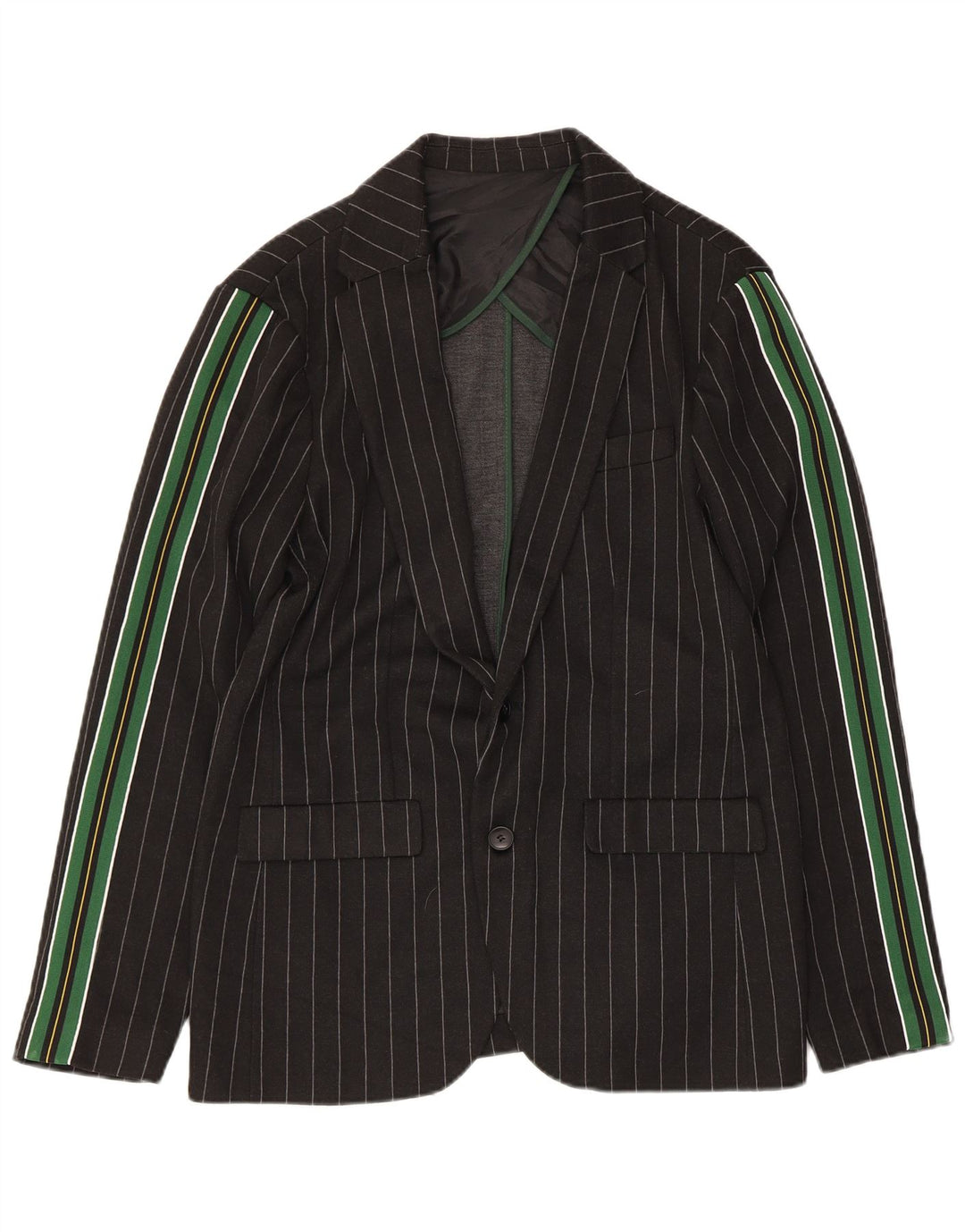 Jachetă blazer pentru bărbați Zara cu 2 nasturi UK 40 Poliester mare cu dungi negre