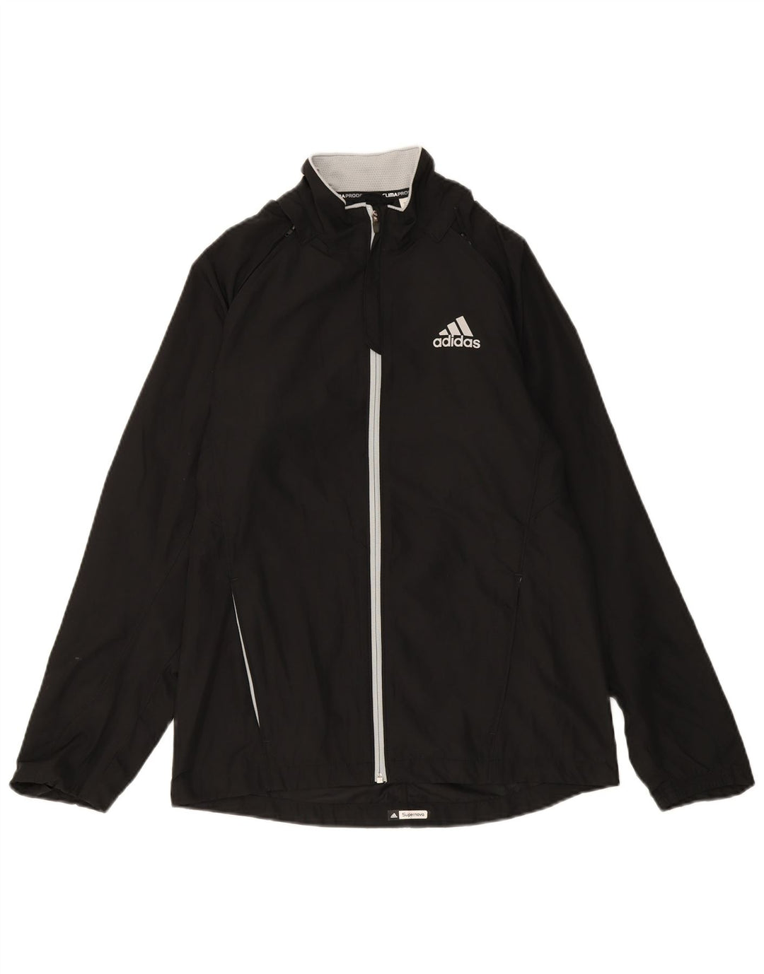 ADIDAS Mens Clima Proof Tracksuit Top Jacket Small Black Polyester