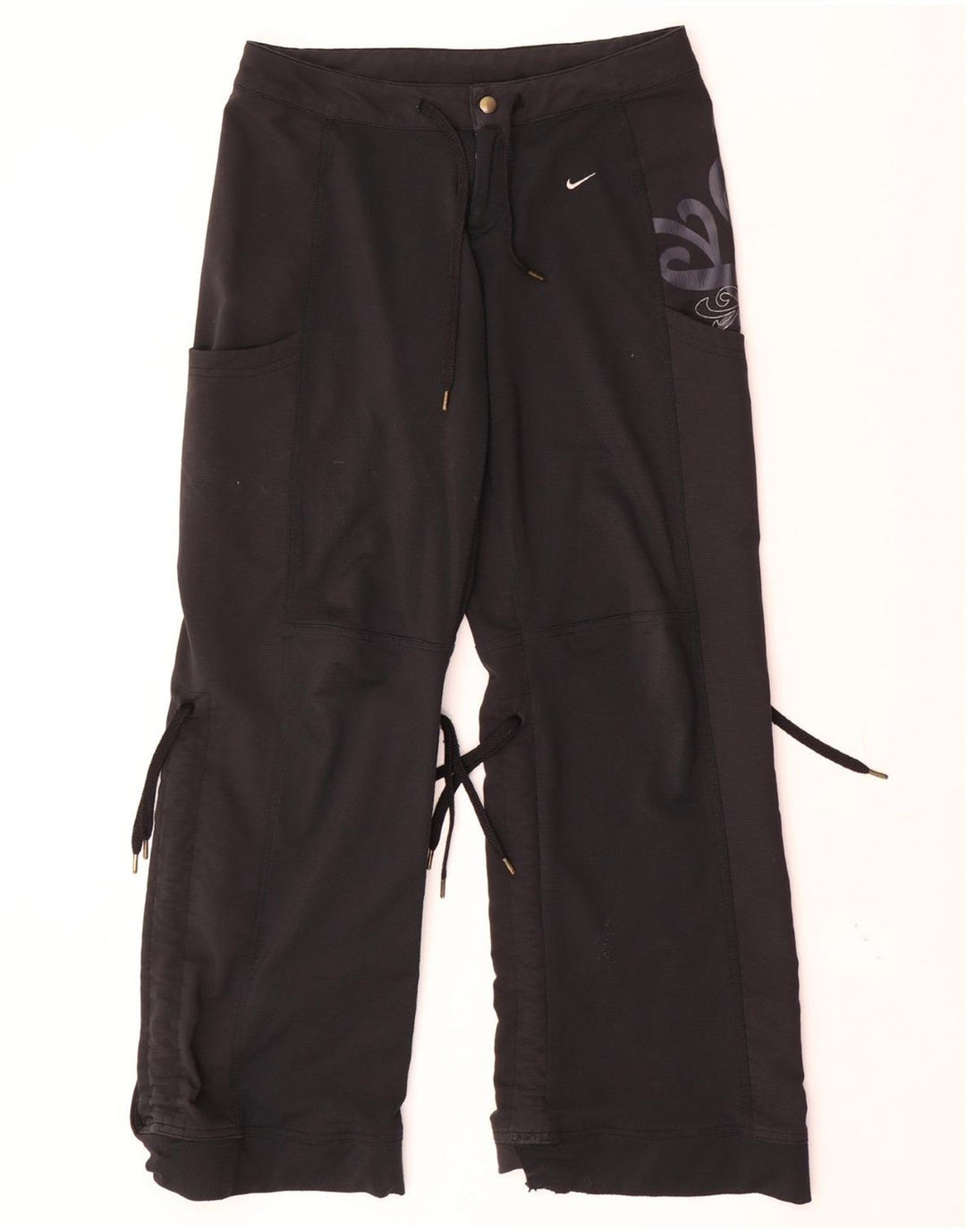 Pantaloni drepti impermeabili pentru femei Nike UK 8 Small W30 L30 Negru Paisley