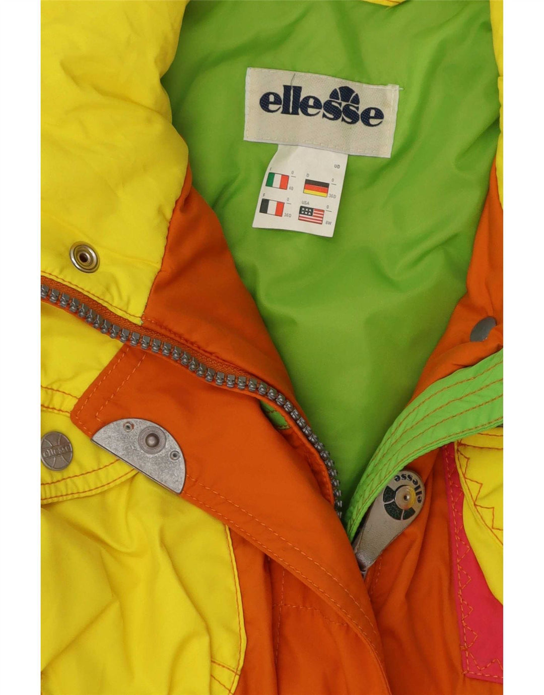 Salopetă de schi supradimensionată pentru femei Ellesse IT 40 Small Orange Colorblock