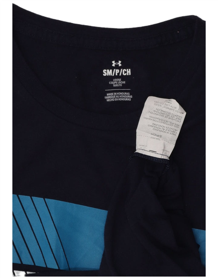 Tricou grafic pentru bărbați UNDER ARMOUR Top mic din bumbac bleumarin