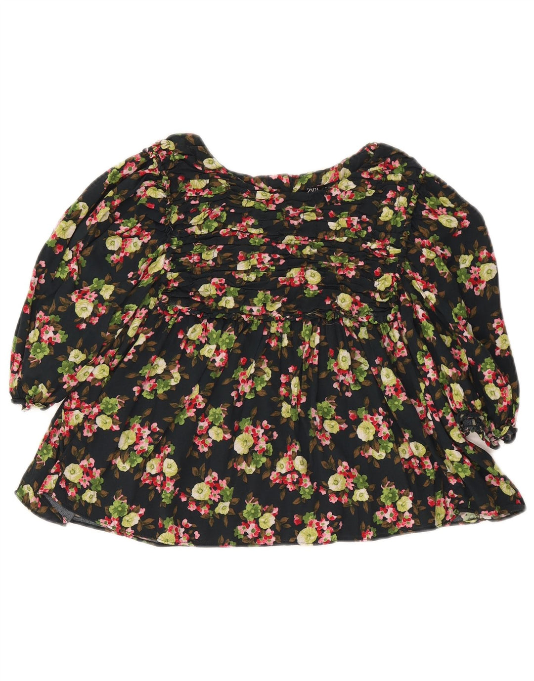 Bluză Crop Top Femei Zara UK 12 Medium Negru Floral