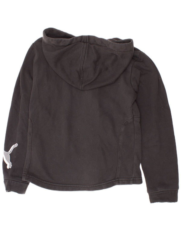 Pulover Puma Fete Graphic Zip Hoodie 9-10 Ani Bumbac Negru